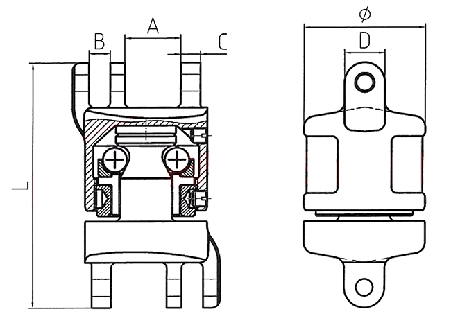 Dimensjoner isolert kulelagersvivel