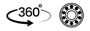360° rotasjon under belastning og kulelagersvivel