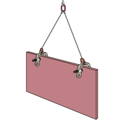 Skruklype SWC-S brukt med to klyper på stålplate
