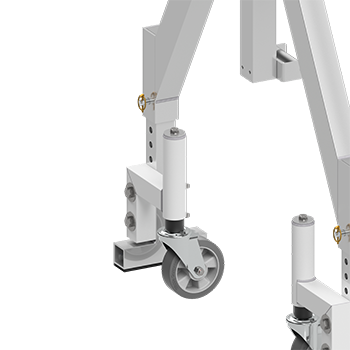 Hjulsett for aluminiums løftebom ASP-1500 for flytting av kranen uten last